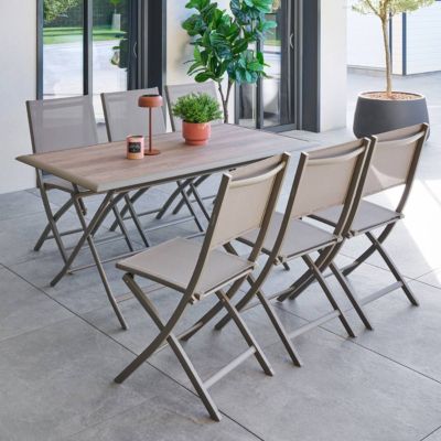 Table de jardin pliante 6 places 150x80cm AZUA café Hespéride - vue 7