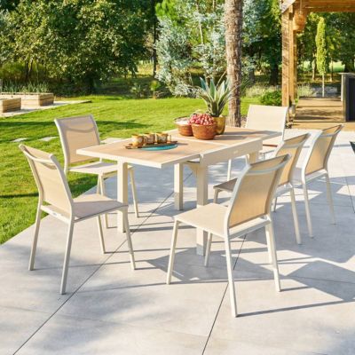 Table de jardin extensible 8 places PIAZZA aluminium époxy Hespéride - vue 8