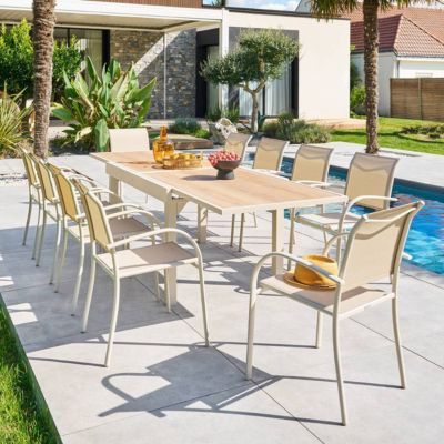 Table de jardin extensible 10 places PIAZZA aluminium époxy Hespéride - vue 10