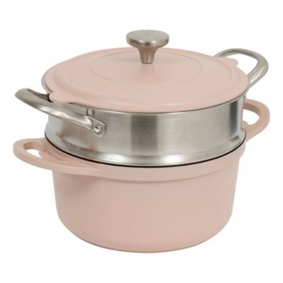 Five Cocotte Avec Panier Vapeur Kirk 24cm Rose - vue 2