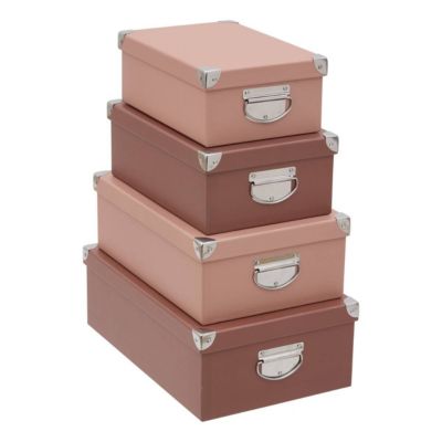Five Lot de 4 Boîtes de Rangement Box 40cm Rose - vue 2