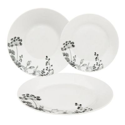 Secret De Gourmet Service de Table 18 Pièces "White Floral" 26cm