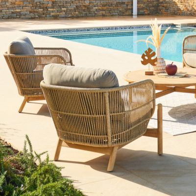 Fauteuil de salon de jardin Deona en acacia Hespéride - vue 8