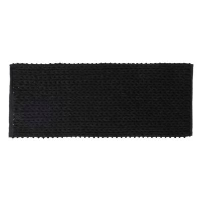 Tapis de bain épais effet grosse maille 50x120 cm coloris noir Khol, 5Five