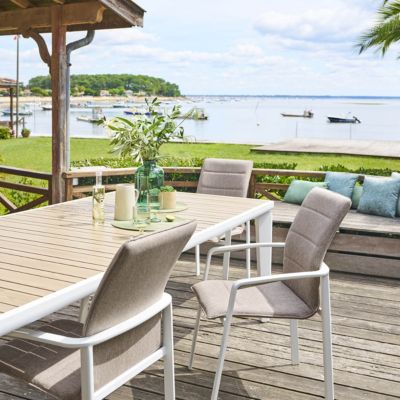 Fauteuil de jardin empilable Diese badiane & en aluminium traité époxy Hespéride