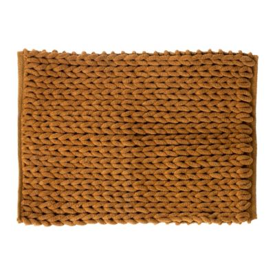 Tapis de bain épais effet grosse maille 50x75 cm coloris tabac, 5Five