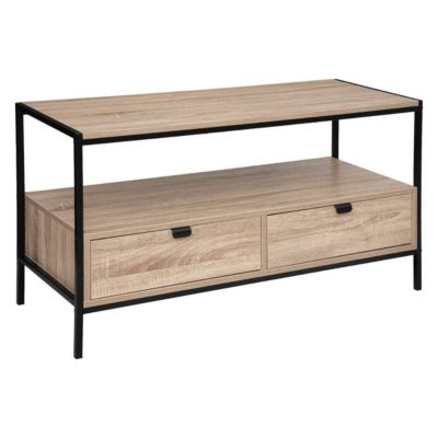 Five Meuble TV 2 Tiroirs Design Aliaj 100cm Beige - vue 2