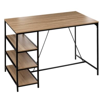 Five Table de Bar Avec Étagères Aliaj 140cm Naturel Beige - vue 2