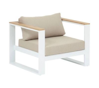 Fauteuil bas de jardin Emperia aluminium epoxy blanc Hespéride