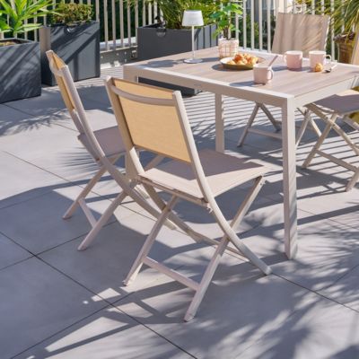 Lot de 4 chaises de jardin pliantes Essentia lin & Hespéride - vue 2