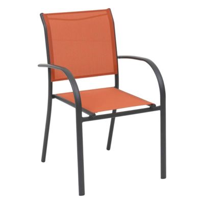 Fauteuil de jardin empilable Piazza ambre & en aluminium traité en epoxy Hespéride - vue 2