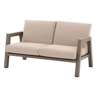 Canapé de jardin Axiome praline & 2 places en aluminium et polyester Hespéride - vue 6