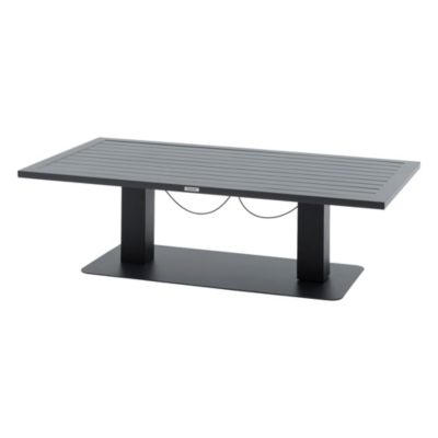 Table de jardin 4 personnes Salimia coloris argile et lin Hespéride L.110 x l.110 x H.69 cm