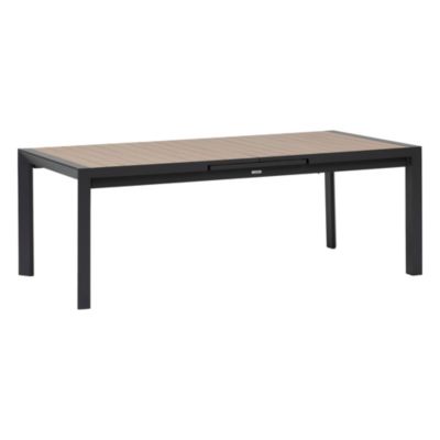 Table de jardin extensible 6-8 personnes Evasion coloris miel et graphite Hespéride L.142 x l.90 x H.77 cm