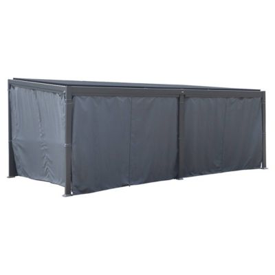 Hespéride Rideaux pour pergola biocliamtique "Avila" Ardoise 6 x 3,5m en polyester