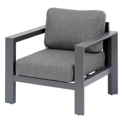 Fauteuil de salon de jardin "Évasion" graphite polyester et aluminium - Hespéride