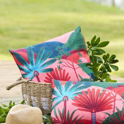Coussin déco d'extérieur "Maoria" motif jungle 40 x 40cm en polyester Hespéride - vue 6
