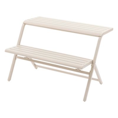 Banc de jardin Balcon Drilia argile blanc 2 places Hespéride