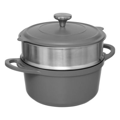 Five Cocotte Avec Panier Vapeur Kirk 24cm Gris - vue 2