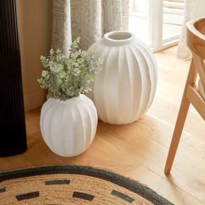 Atmosphera Vase Boule en Céramique Amia 28cm Blanc - vue 2