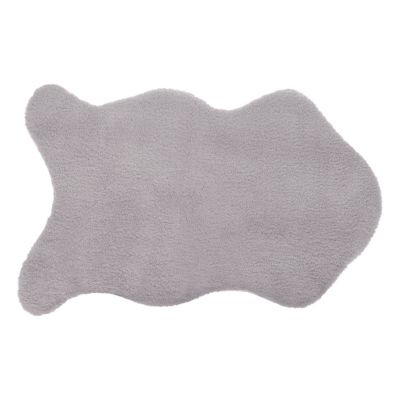 Tapis effet fourrure Atmosphera gris L.90 x l.60cm