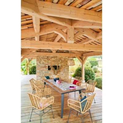 Lot de 2 fauteuils de jardin Lambada sésame en acier traité époxy Hespéride - vue 6