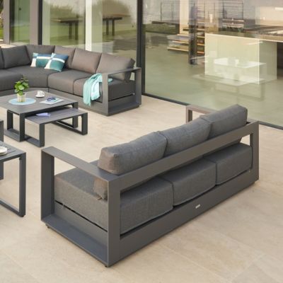 Canapé de jardin Allure 3 places & zebrano en aluminium traité époxy Hespéride - vue 8
