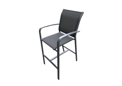 Fauteuil de jardin Hespéride Essentia en aluminium - Coloris graphite texaline anthracite - Hauteur 115 cm