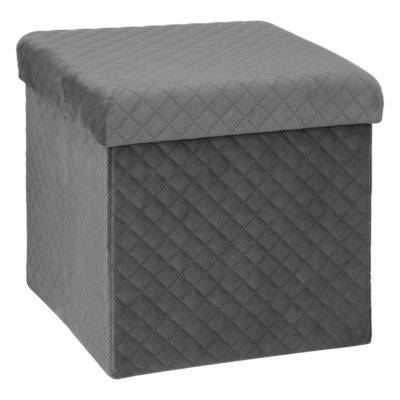 Five Pouf Carré en Velours Mix n'Modul 31cm Gris - vue 2