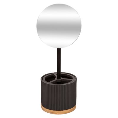 Miroir grossissant avec pot organiseur à  maquillage Modern charbon