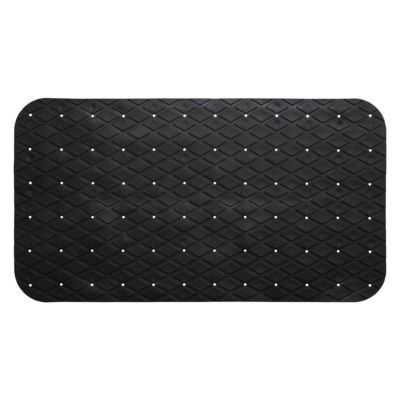 Tapis fond de bain antidérapant 70x35 cm coloris noir, 5Five