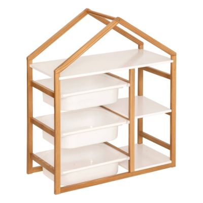 Bibliothèque 3 étagères Bako blanc 68x82cm - Atmosphera Créateur d'intérieur