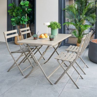 Table de jardin Greensboro 4 places pliable café 110x70cm Hespéride - vue 1