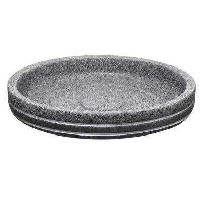Porte savon Silver à poser en polyrésine coloris gris Ø12 x H.2 cm