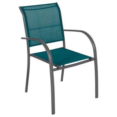Fauteuil de jardin empilable Piazza canard & en aluminium traité époxy Hespéride - vue 2