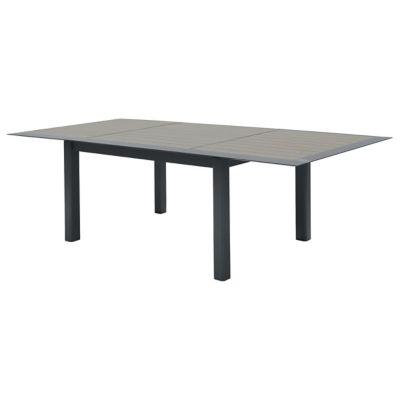 Table de jardin extensible en aluminium Héspèride Allure musc graphite 160/254 x 115 cm