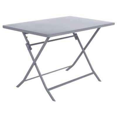 Table de jardin pliante rectangulaire "Greensboro" jaune moutarde 4 places en acier traité époxy Hespéride - vue 2