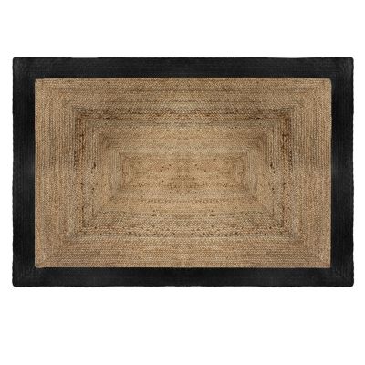 Tapis jute bord noir L.120 x l.170 cm