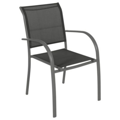 Fauteuil de jardin empilable Piazza gris anthracite et graphite