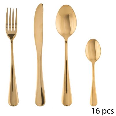 Secret De Gourmet Ménagère design inox Gold - 16 Pièces