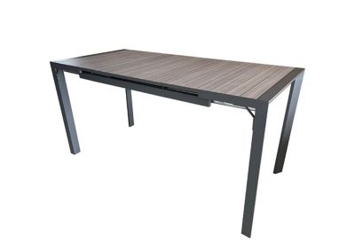 Table de jardin extensible Evasion en aluminium coloris seigle/graphite L.154/214 x l.100 x H.105 cm