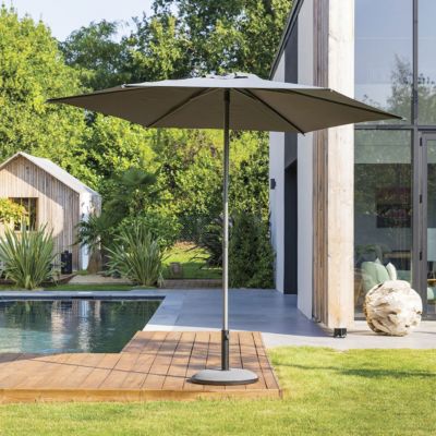 Hespéride Parasol droit rond "Soya" ardoise D2,7m en acier