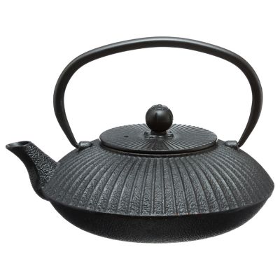 Théière en fonte noire avec filtre inox Noir, L. 19 x l. 17 x H. 15 cm, GARDEN