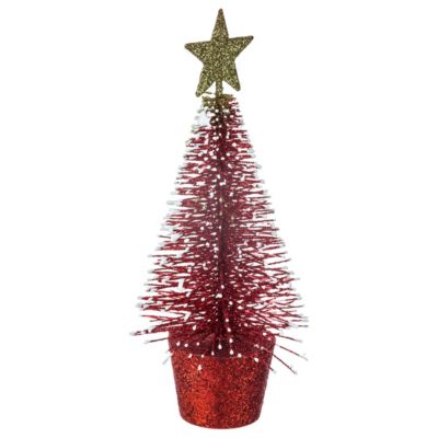 Sapin de noël artificiel rouge 15 cm