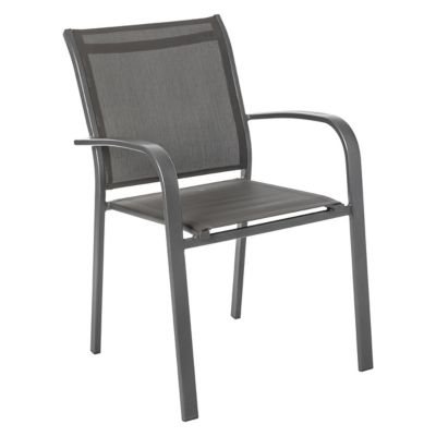 Fauteuil de jardin Hespéride Essentia en aluminium - Coloris gris - Hauteur 87 cm