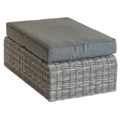 Pouf De Jardin En Résine Tressée Moorea . 105 X H. 30 Cm Ombre - vue 7