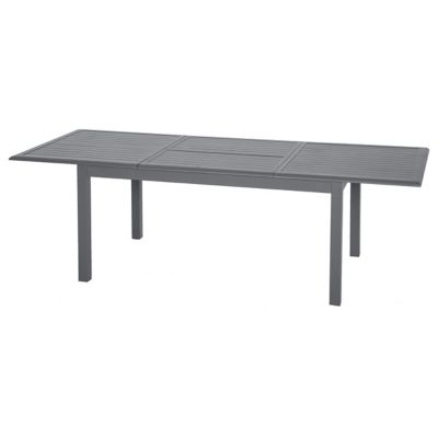 Table de jardin extensible Azua en aluminium coloris gris L.160/240 x l.100 x H.75 cm