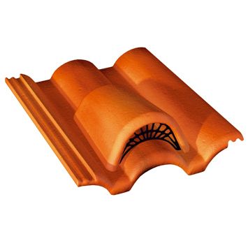 Tuile chatière grillagée Plein Ciel rouge sienne