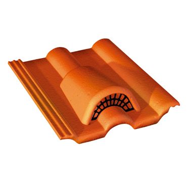 Tuile chatière double Romane rouge sienne