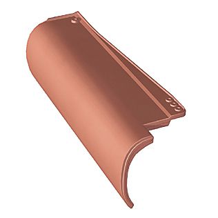 Tuile de rive ronde gauche Galléane 12 rouge